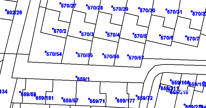 Parcela st. 570/56 v KÚ Svinov, Katastrální mapa