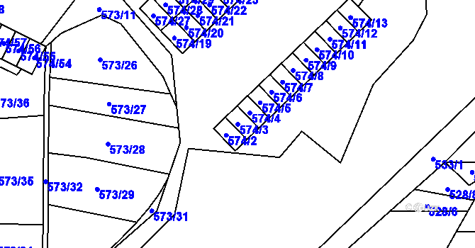 Parcela st. 574/3 v KÚ Svinov, Katastrální mapa