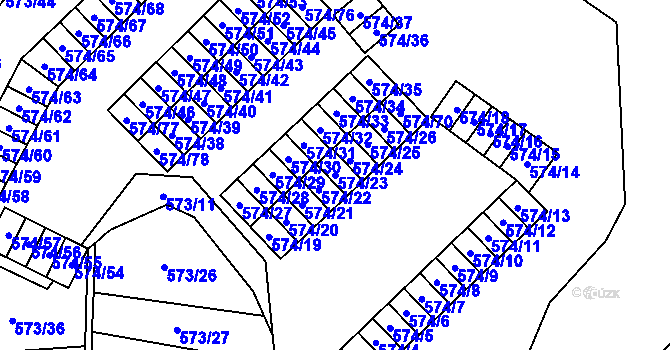 Parcela st. 574/23 v KÚ Svinov, Katastrální mapa