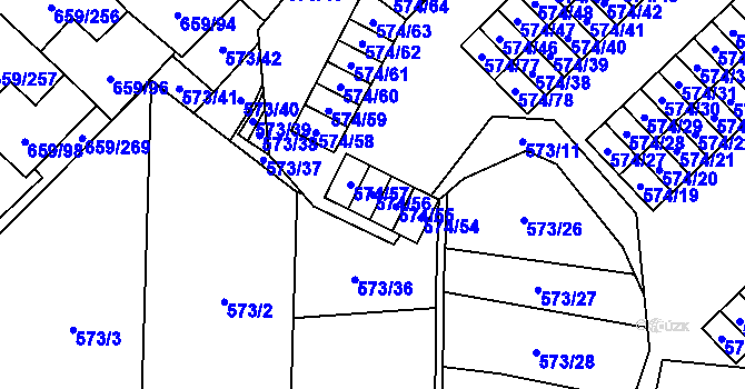Parcela st. 574/56 v KÚ Svinov, Katastrální mapa
