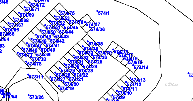 Parcela st. 574/70 v KÚ Svinov, Katastrální mapa