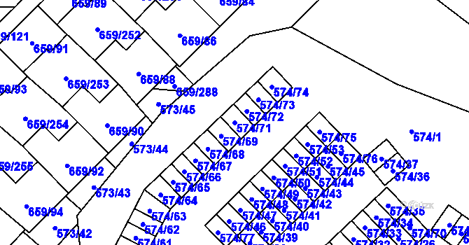 Parcela st. 574/71 v KÚ Svinov, Katastrální mapa