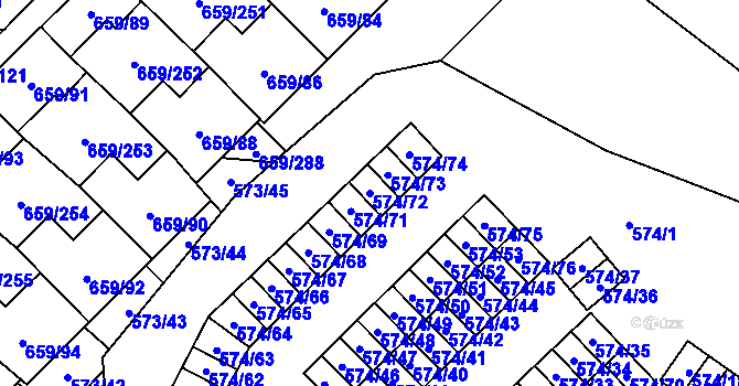 Parcela st. 574/72 v KÚ Svinov, Katastrální mapa