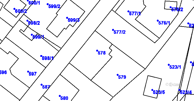 Parcela st. 578 v KÚ Svinov, Katastrální mapa