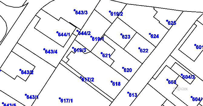 Parcela st. 621 v KÚ Svinov, Katastrální mapa