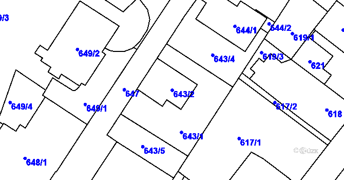 Parcela st. 643/2 v KÚ Svinov, Katastrální mapa
