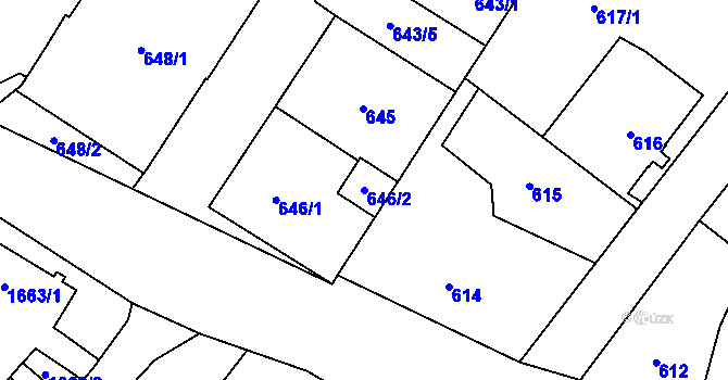 Parcela st. 646/2 v KÚ Svinov, Katastrální mapa