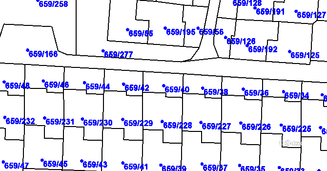 Parcela st. 659/40 v KÚ Svinov, Katastrální mapa