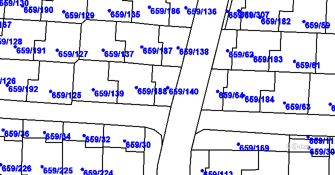 Parcela st. 659/140 v KÚ Svinov, Katastrální mapa