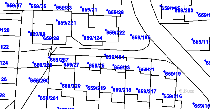 Parcela st. 659/164 v KÚ Svinov, Katastrální mapa