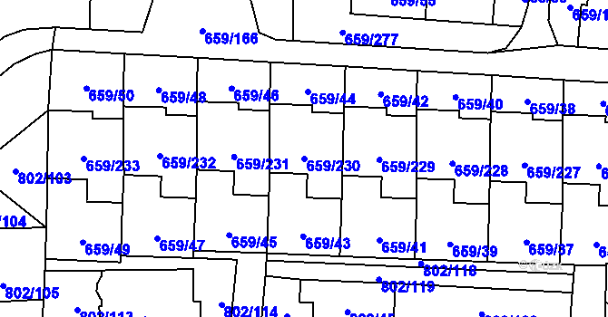 Parcela st. 659/230 v KÚ Svinov, Katastrální mapa