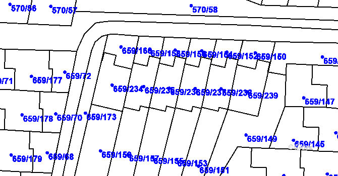 Parcela st. 659/236 v KÚ Svinov, Katastrální mapa