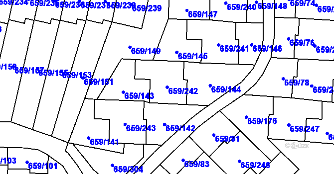 Parcela st. 659/242 v KÚ Svinov, Katastrální mapa