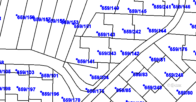 Parcela st. 659/243 v KÚ Svinov, Katastrální mapa