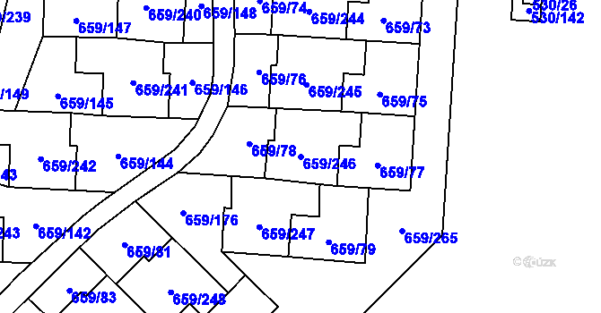 Parcela st. 659/246 v KÚ Svinov, Katastrální mapa