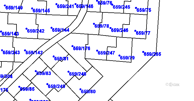 Parcela st. 659/247 v KÚ Svinov, Katastrální mapa