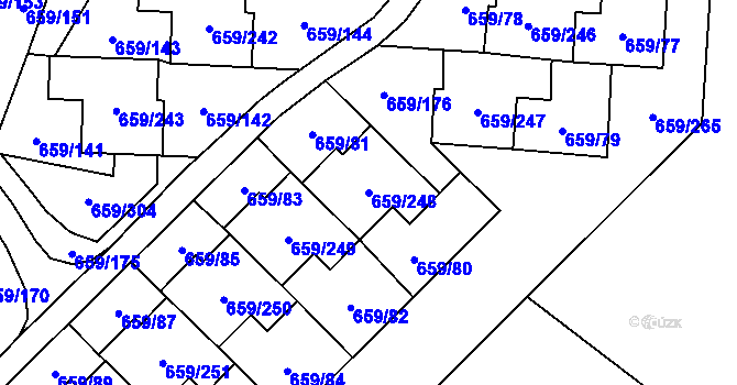 Parcela st. 659/248 v KÚ Svinov, Katastrální mapa