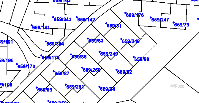 Parcela st. 659/249 v KÚ Svinov, Katastrální mapa