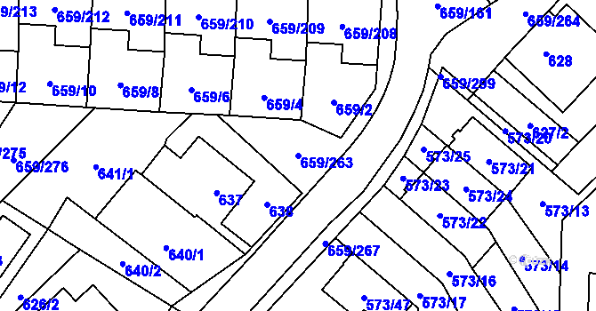 Parcela st. 659/263 v KÚ Svinov, Katastrální mapa