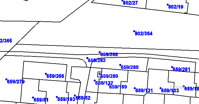 Parcela st. 659/268 v KÚ Svinov, Katastrální mapa