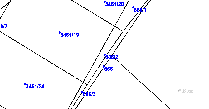 Parcela st. 686/2 v KÚ Svinov, Katastrální mapa
