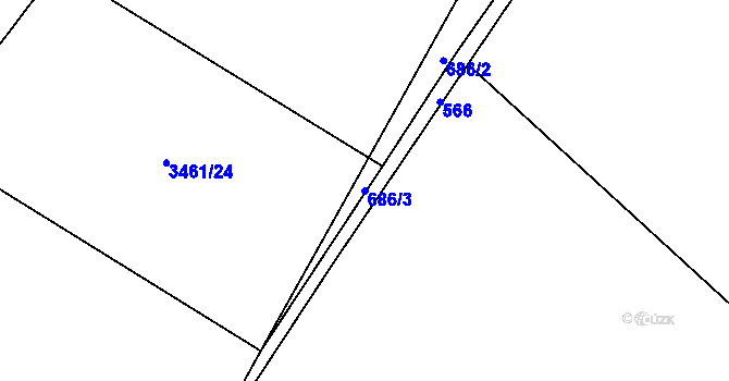 Parcela st. 686/3 v KÚ Svinov, Katastrální mapa