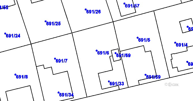 Parcela st. 691/6 v KÚ Svinov, Katastrální mapa