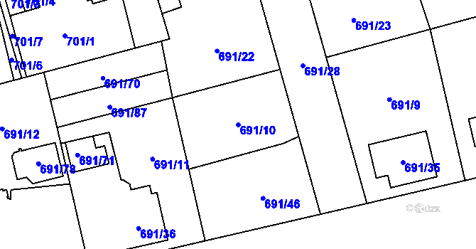 Parcela st. 691/10 v KÚ Svinov, Katastrální mapa