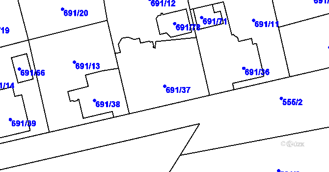 Parcela st. 691/37 v KÚ Svinov, Katastrální mapa