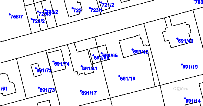 Parcela st. 691/65 v KÚ Svinov, Katastrální mapa