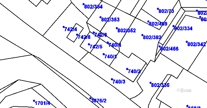 Parcela st. 740/1 v KÚ Svinov, Katastrální mapa