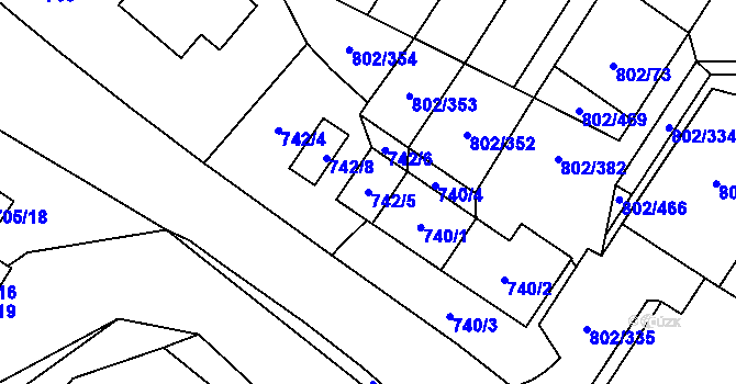 Parcela st. 742/5 v KÚ Svinov, Katastrální mapa