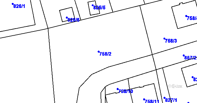 Parcela st. 758/2 v KÚ Svinov, Katastrální mapa