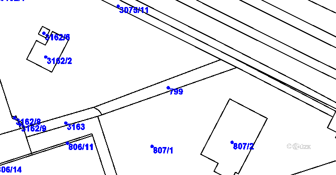 Parcela st. 799 v KÚ Svinov, Katastrální mapa