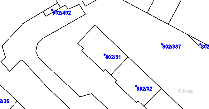 Parcela st. 802/31 v KÚ Svinov, Katastrální mapa