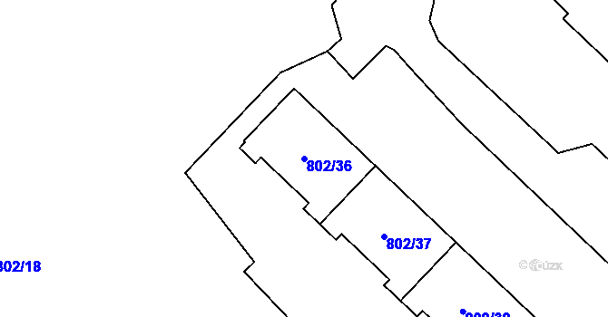Parcela st. 802/36 v KÚ Svinov, Katastrální mapa