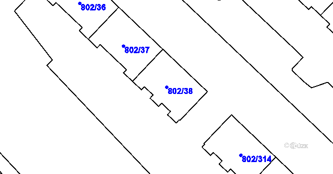 Parcela st. 802/38 v KÚ Svinov, Katastrální mapa