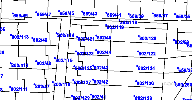Parcela st. 802/44 v KÚ Svinov, Katastrální mapa