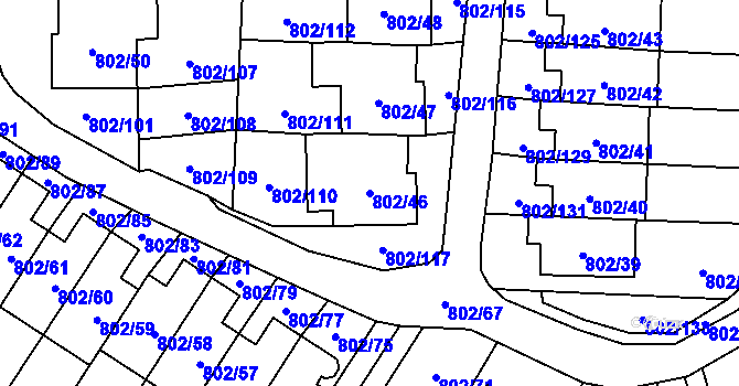 Parcela st. 802/46 v KÚ Svinov, Katastrální mapa