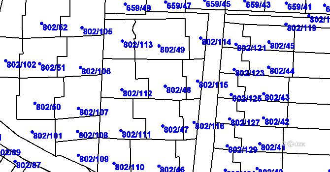 Parcela st. 802/48 v KÚ Svinov, Katastrální mapa