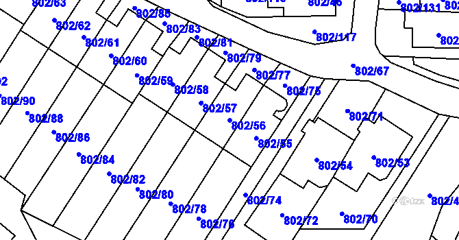 Parcela st. 802/56 v KÚ Svinov, Katastrální mapa