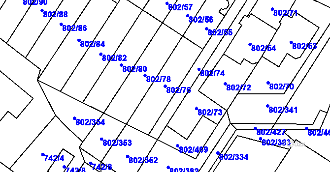 Parcela st. 802/76 v KÚ Svinov, Katastrální mapa