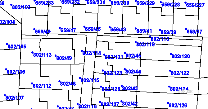 Parcela st. 802/121 v KÚ Svinov, Katastrální mapa