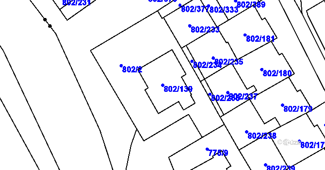 Parcela st. 802/139 v KÚ Svinov, Katastrální mapa