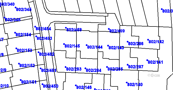 Parcela st. 802/144 v KÚ Svinov, Katastrální mapa
