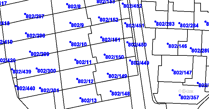 Parcela st. 802/150 v KÚ Svinov, Katastrální mapa