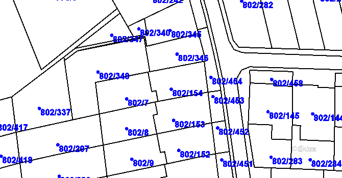 Parcela st. 802/154 v KÚ Svinov, Katastrální mapa
