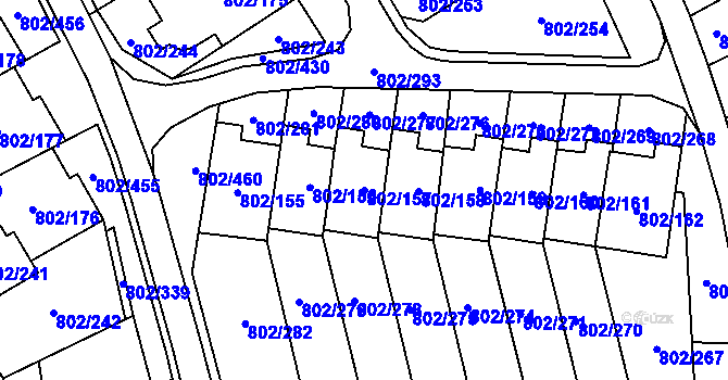 Parcela st. 802/157 v KÚ Svinov, Katastrální mapa