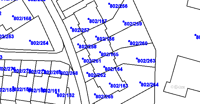 Parcela st. 802/165 v KÚ Svinov, Katastrální mapa