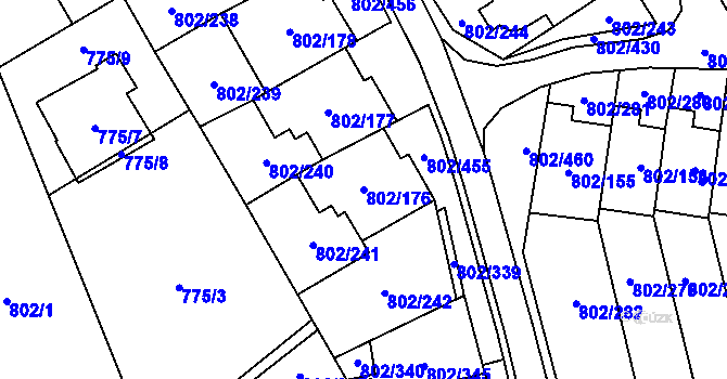 Parcela st. 802/176 v KÚ Svinov, Katastrální mapa